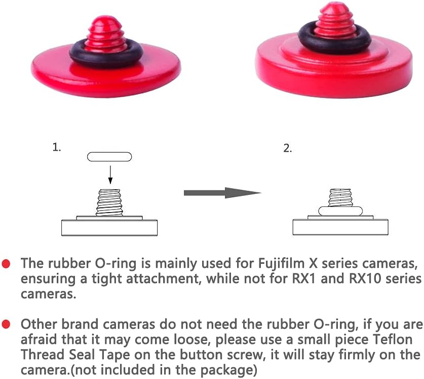 11mm 10mm Surface(2 Pack) VKO Red Metal Soft Shutter Release Button,Delicate Camera Shutter Button Concave Convex