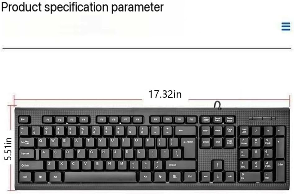 Yadojingcn 104 Wired Keyboard, Keys Wired Keyboard with Numeric Keypad, LED Indicators, Ergonomic, Comfortable Play