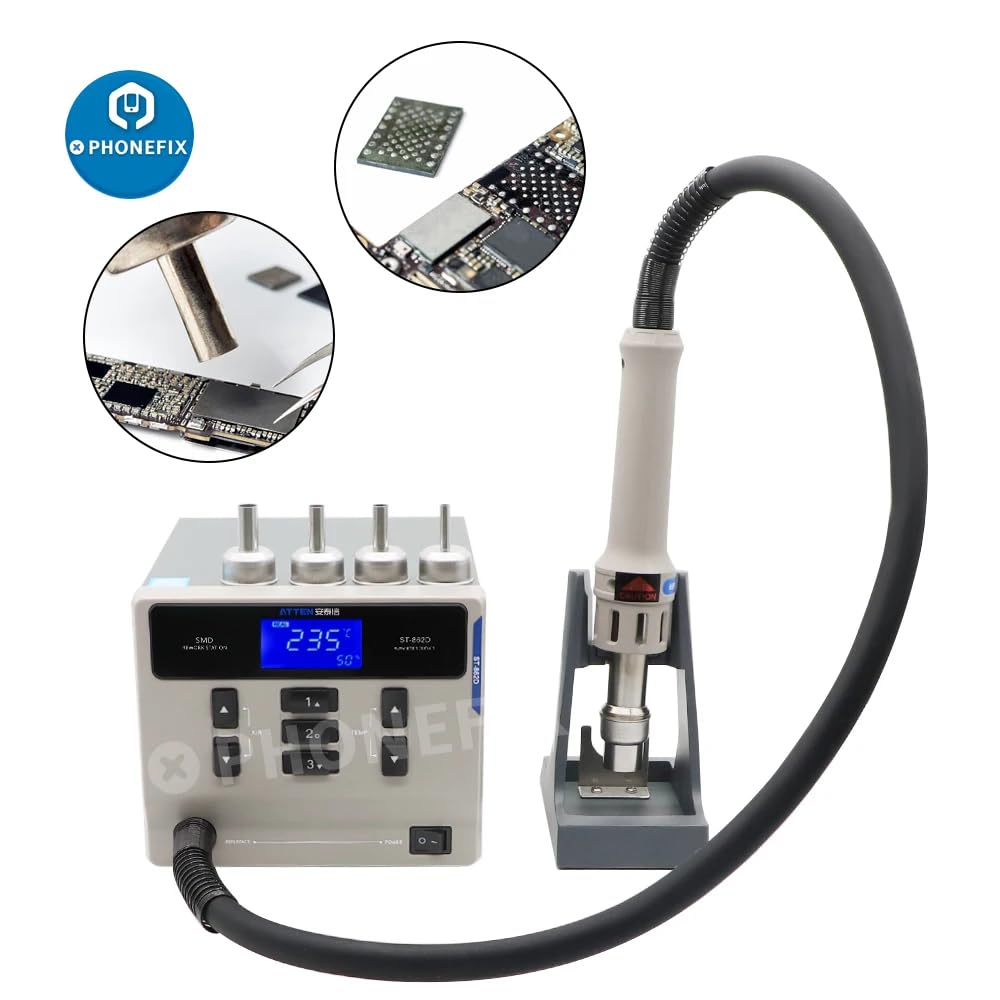 ATTEN ST-862D Lead-free Hot Air Gun Soldering Station Intelligent Digital Display 1000W ST862D Rework Station For PCB Chip Soldering Repair