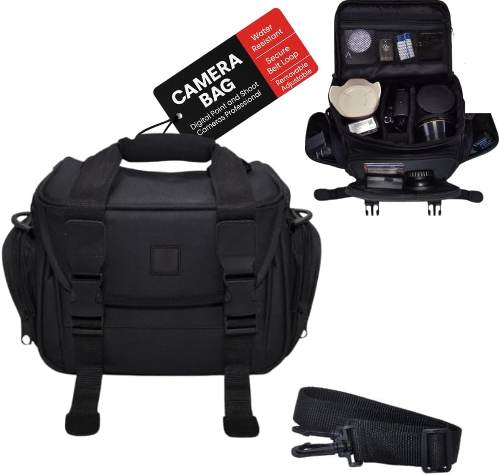 eCostConnection Extra Large Camera Bag Fully Padded Gadget Case with Dual Buckles for Sony,Nikon, Canon, Olympus