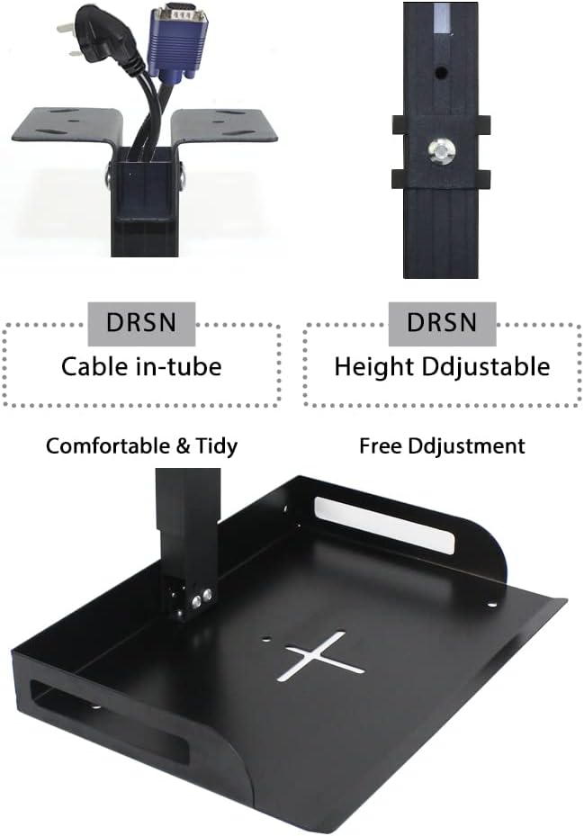 Drsn 11.4-22 11 Lbs Universal Ceiling Mount with Tray for Projector/Camera, Adjustable, Load Bearing, No Hole