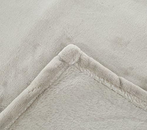 Continental Bedding Microfleece Bed Blanket - Soft, Lightweight & Cozy | Warm Plush Fleece for All Seasons | Twin Extra Long, 50" x 70", Gray