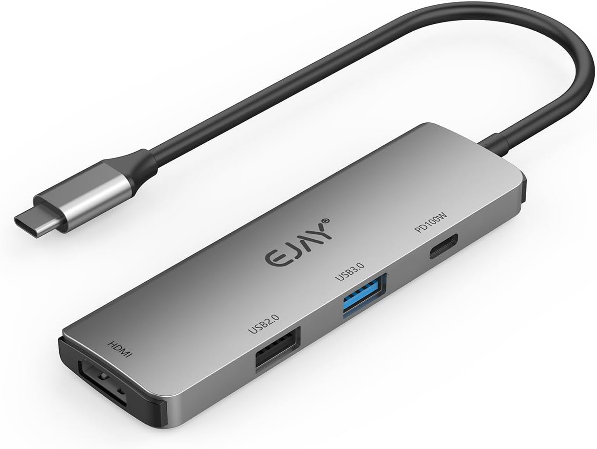 EJAY 4-in-1 100W 4K@30Hz, 3.0 USB C Docking Station with PD Charging, HDMI USB Hub for Switch, MacBook Pro, iPad