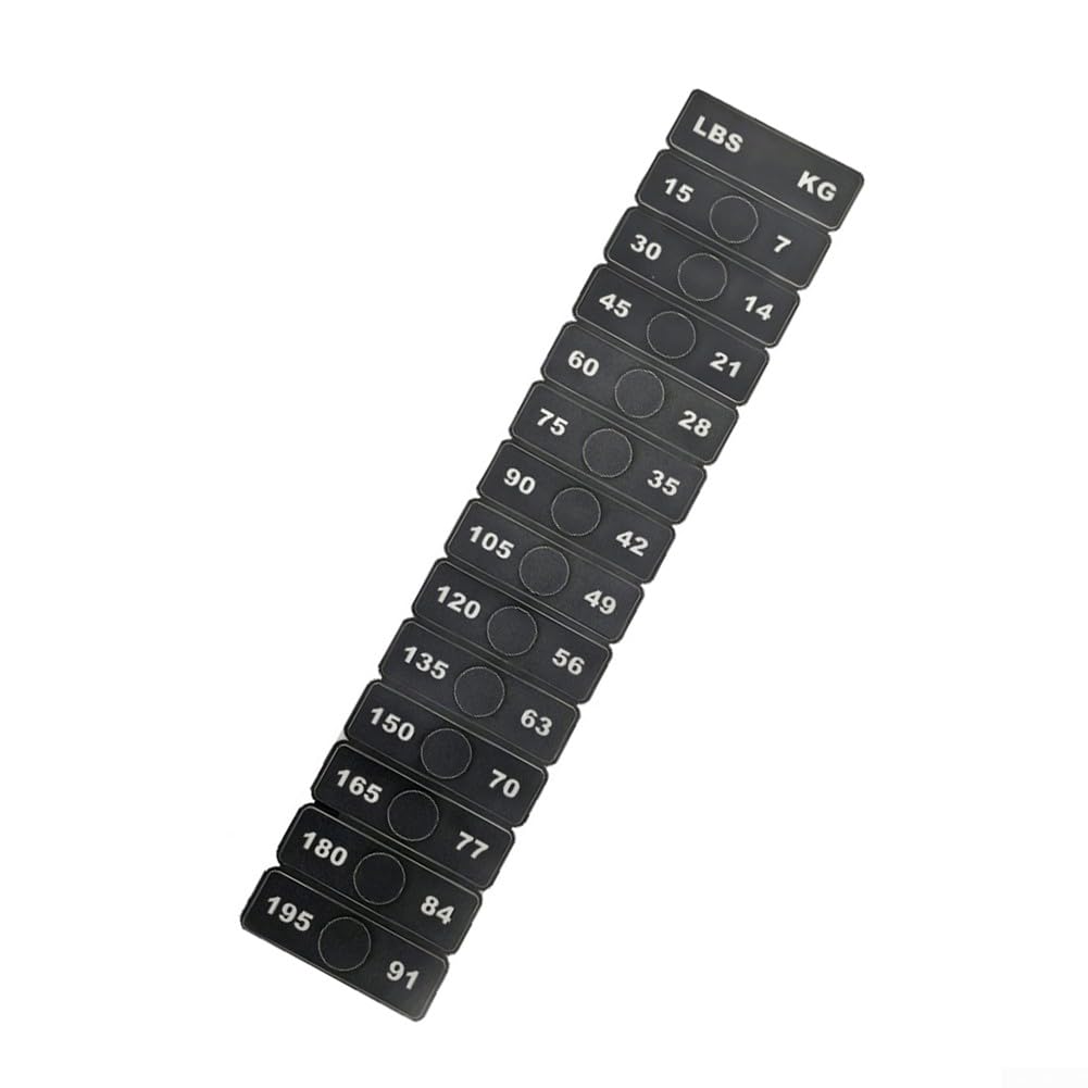 Gym Weight Stack Number Stickers for Fitness Equipment PP Plastic Labels for 15-195 lbs Training Weights Clear Marking for Quick Identification