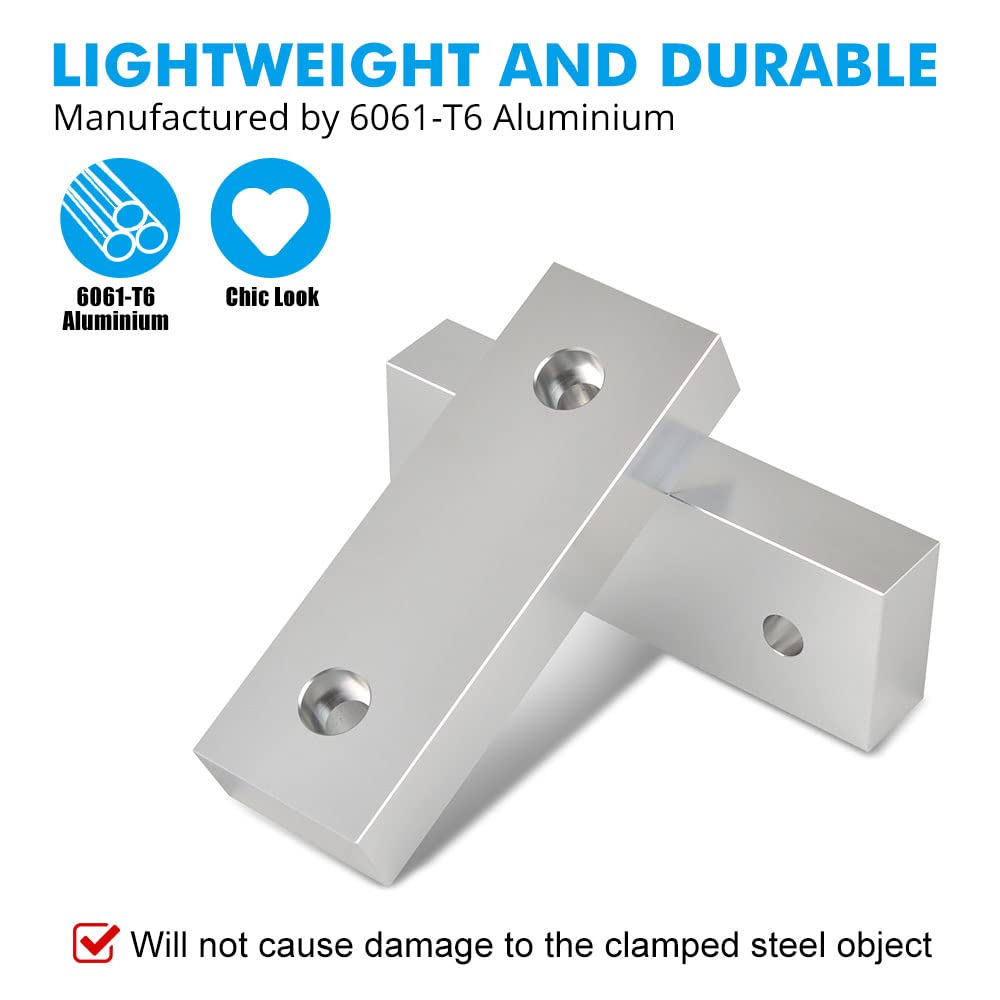 10 Set 20pcs 6 x 2 x 1 Soft Jaws Set Standard Machinable Aluminum Compatible with Kurt 6" Vise Jaws