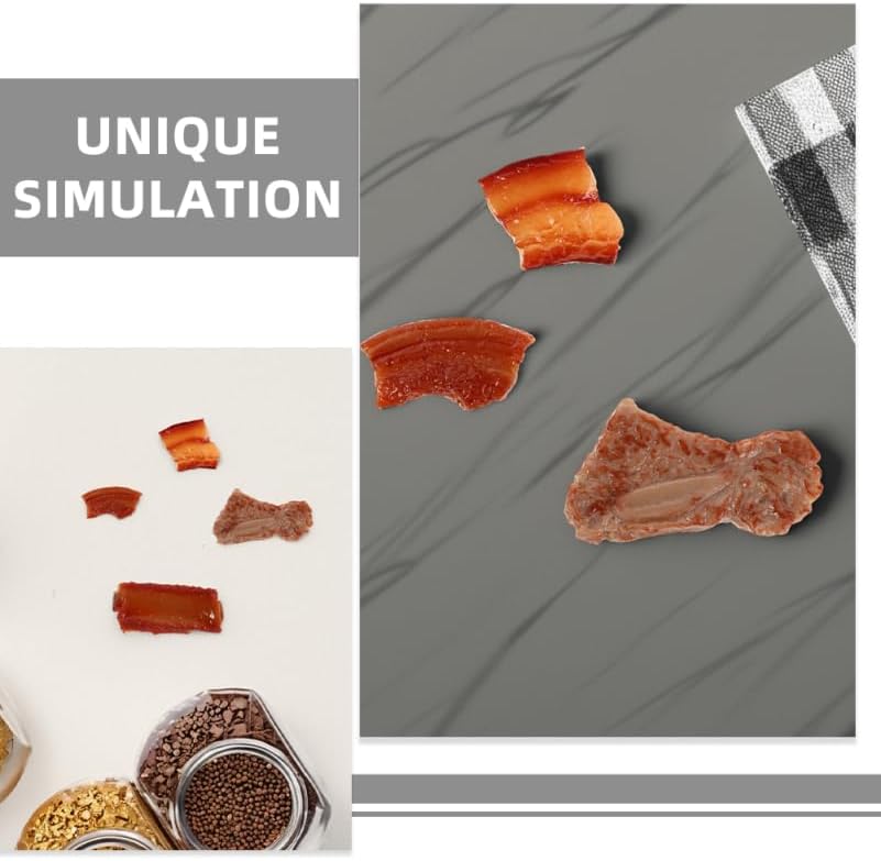 10Pcs Fake Meat Pork Ribs Artificial Food Props Lifelike Meat Fake Food for Kitchen Display Restaurant Cabinet