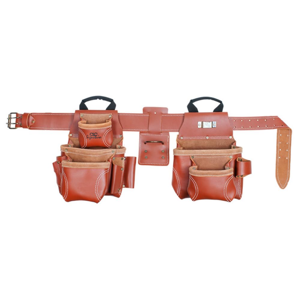 CLC Custom Leathercraft 21448 4 Piece Pro Framer's Combo System Tool Belt 15 Pocket,Brown