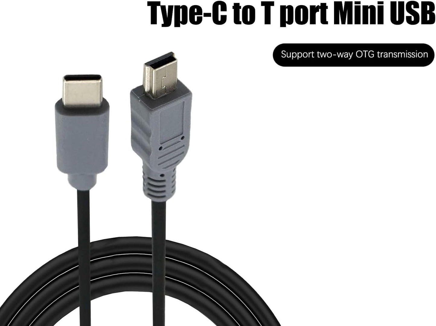 KKPOERT 5-pin PS3 MP3 (2 Replacement USB C to Mini USB Cable USB C to Mini Charging and Synchronization Data Cable