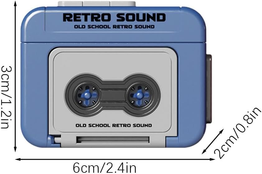 Generic 3 15s, Creative Mini Tape Recorder Keychain, Retro Recorder Tape Keychain, with Song Part, Can Record Couple