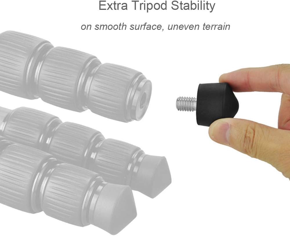 Foto&Tech 3/8" 3/8"-16 30mm 40mm (3 Universal Anti-Slip Rubber Foot Spike Compatible with Andoer Benro Gitzo Induro