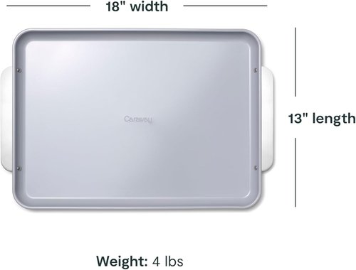 Caraway Non-Stick Ceramic Baking Sheet - Non-Toxic, PTFE & PFOA Free - Large 18" x 13" - Ideal for Baking & Roasting