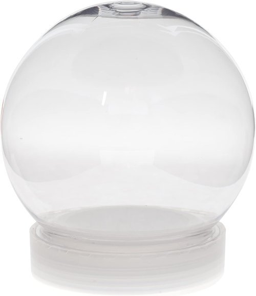 Creative Hobbies DIY Snow Globe Kit - Pack of 6 Clear Plastic Water Globes | 4 Inch with Screw-Off Cap