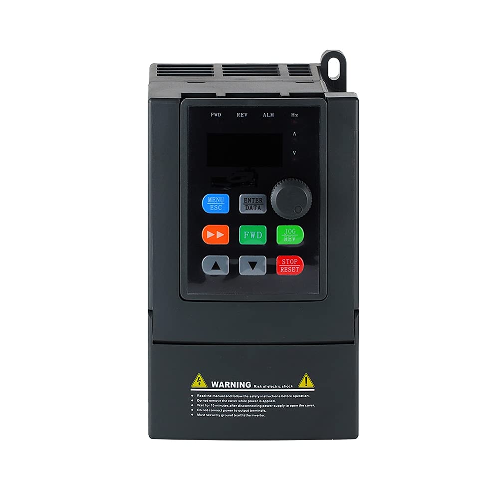 ATO 1hp VFD, VFD 220V Input 220V 3 Phase Output, 220-240V Single Phase to 3 Phase VFD Variable Frequency Drive for 3-Phase AC Motor Speed Controls(1hp 0.75kW 4.7A)
