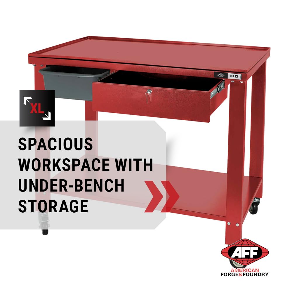 AFF Tear-Down Work Table - Portable Heavy Duty Workbench with Fluid Drainage System - 1,100 lb Capacity - 48" x 31.5"