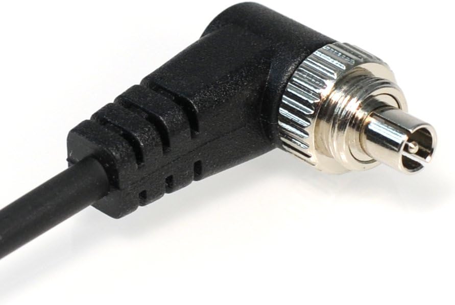 Foto&Tech 90in(2.3M) Stretch/23in 3.5mm Coiled HEAVY WEIGHT LOCKING to Male Flash PC Sync Cable with Screw Lock