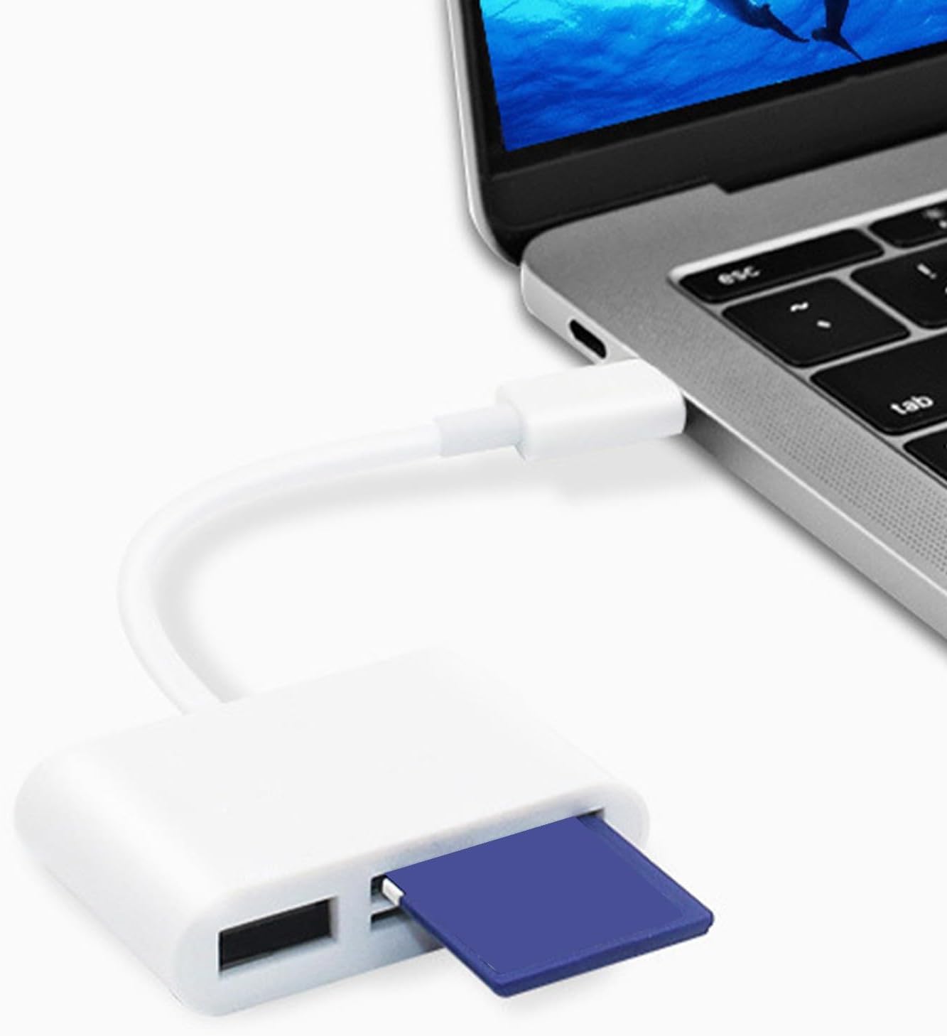 wengjack Compactly USB C Card Reader USB C to Memory Card Reader for Travel Office Use for USB Flashing Disk Connecting