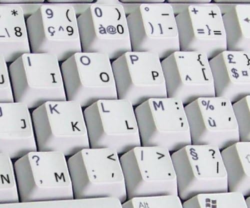 4Keyboard English US Clear Transparent Background Keyboard Stickers with Black Lettering