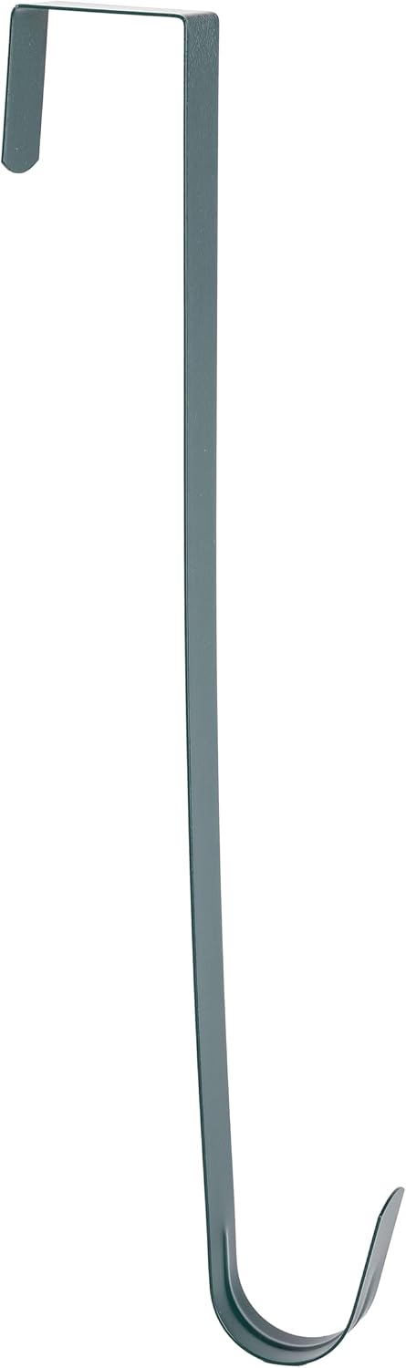 Sattiyrch 15" Wreath Hanger - Sturdy Steel Over The Door Hook for Front Door (Green, 2-Pack)