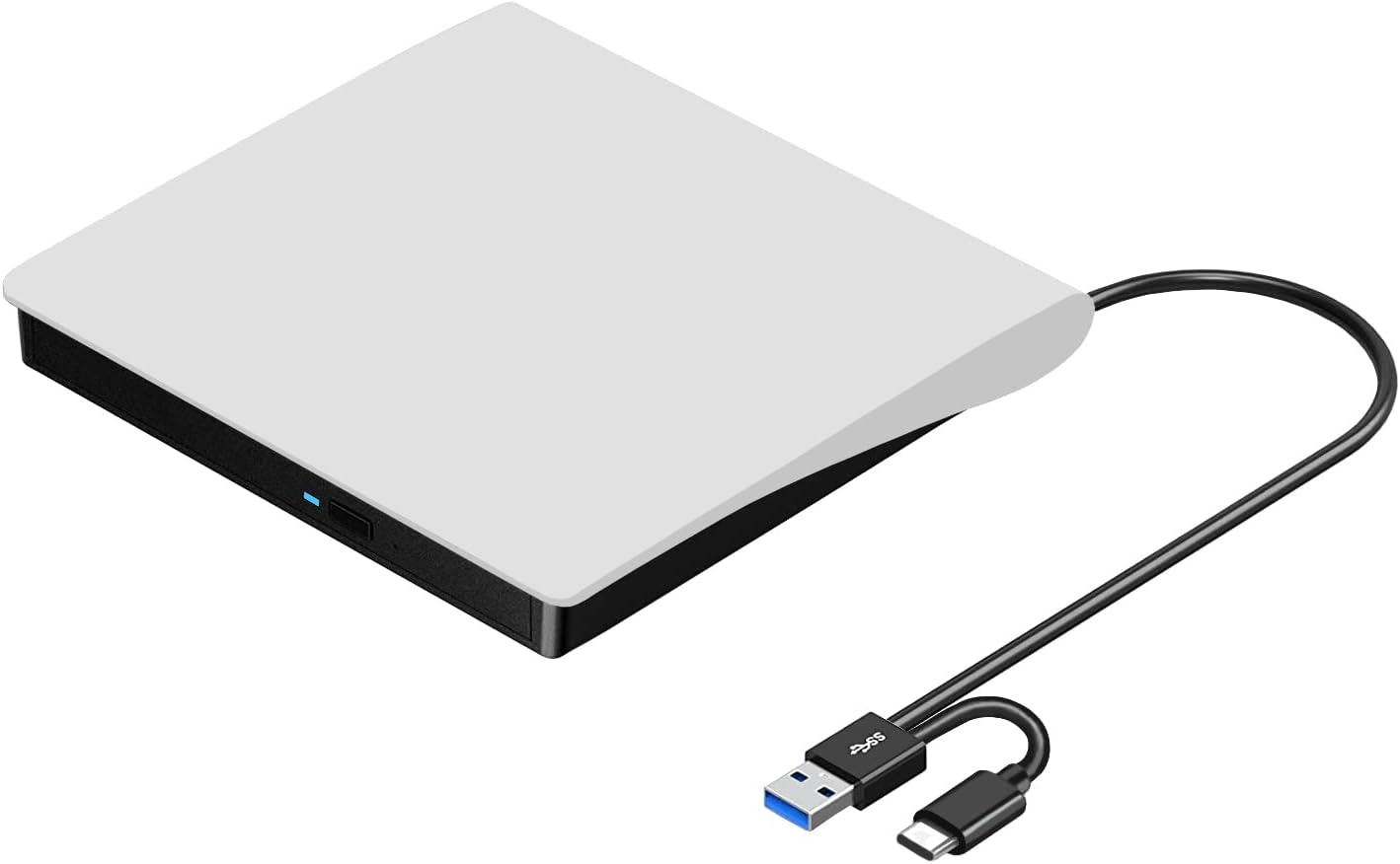 ROOFULL 3.0 11/10/ External CD/DVD Drive for Mac Laptop, USB & USB-C Portable DVD CD ROM Reader Player Burner Writer
