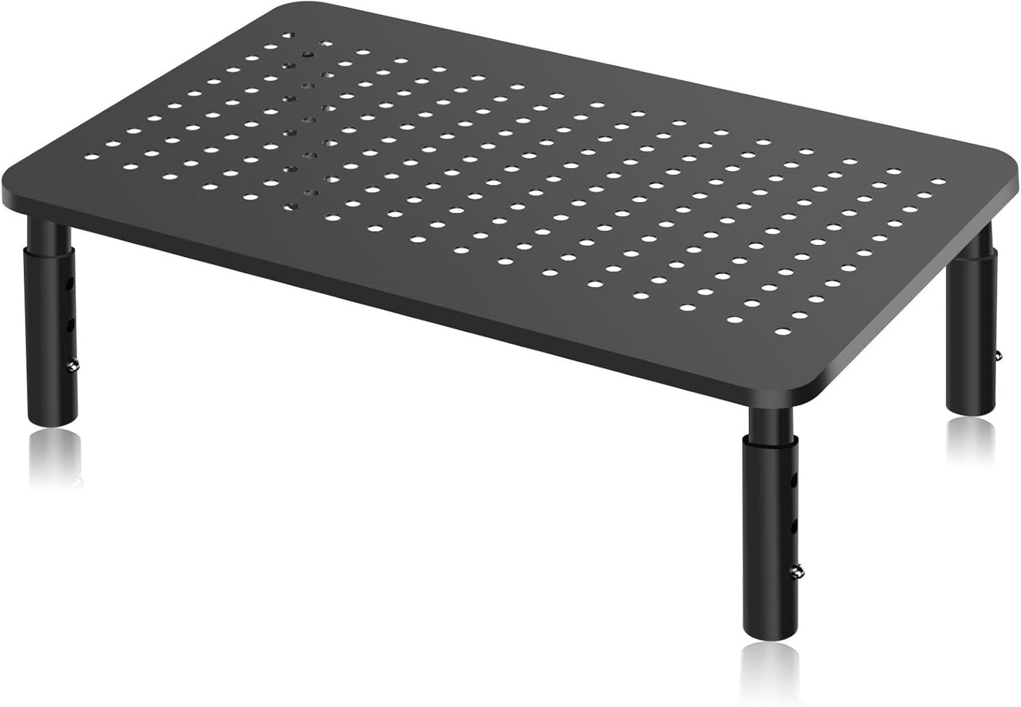 3 PS4, 20KG Bracwiser Monitor Stand Riser, Metal Computer Stand, Height Adjustable Screen Riser with Mesh Platform