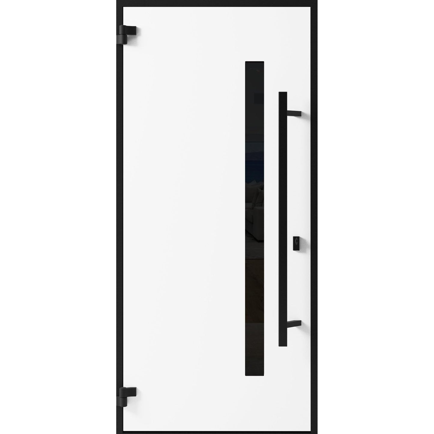 VDOMDOORS Front Exterior Prehung Steel Door/Ronex 0162 Red Oak/Entry Metal Modern Painted W36 x H80 Right Hand Inswing