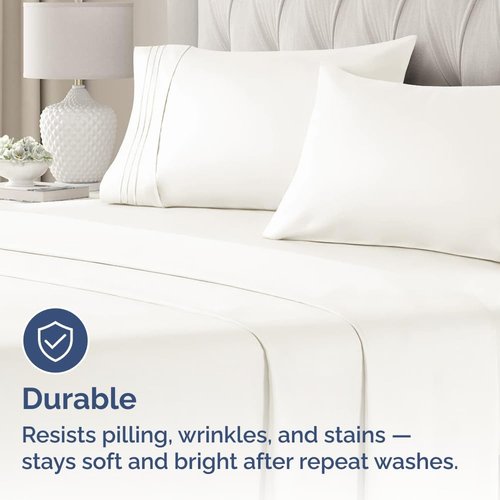 King Standard Pillow Cases - Soft Hotel Quality Covers, Fade & Wrinkle Resistant - 2 Piece Set in Antique White