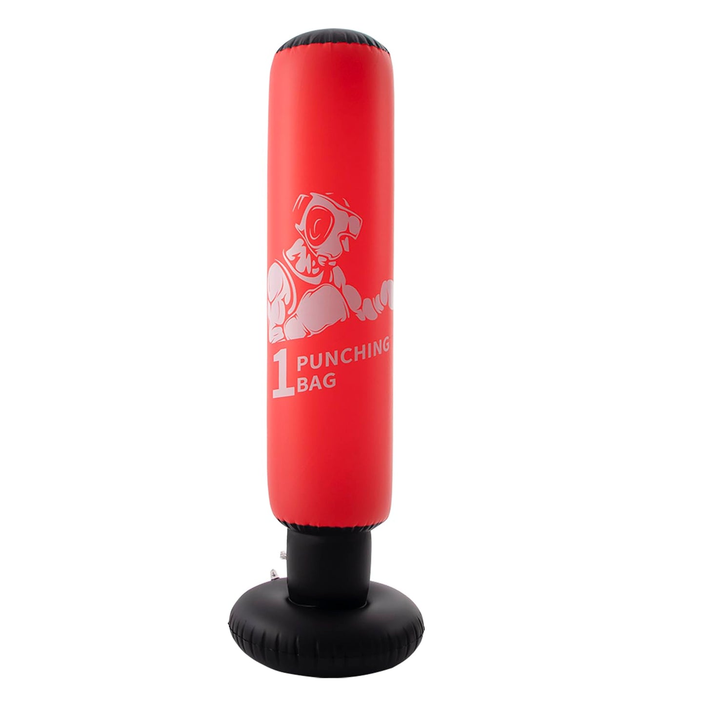 DIMAR GARDEN Inflatable Floor Punching Bag for Kids, 64 Inch Boxing Bag for Karate & Taekwondo Practice, Red