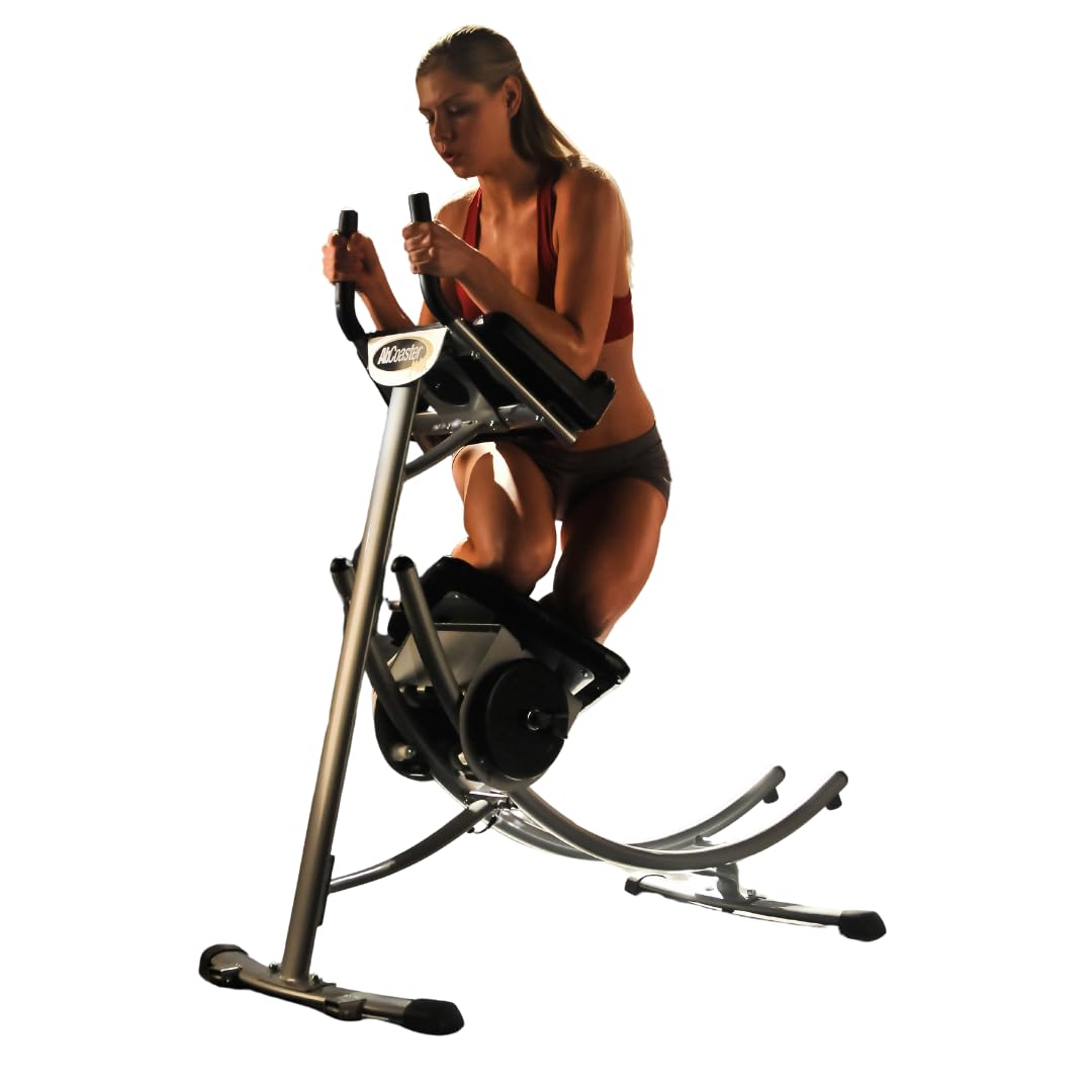 AbCoaster MAX Ab Machine Exercise Equipment For Home Gym, Less Stress on Neck & Back, Abdominal / Core Fitness Equipment for All Levels, Black