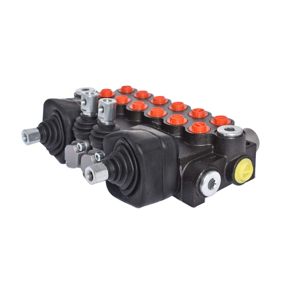 findmall 6 Spool 11GPM 3625PSI Hydraulic Directional Control Valve with 2 Joystick, SAE Ports Double Acting Valve for Small Tractors, Tractors, Loaders, Log Splitter