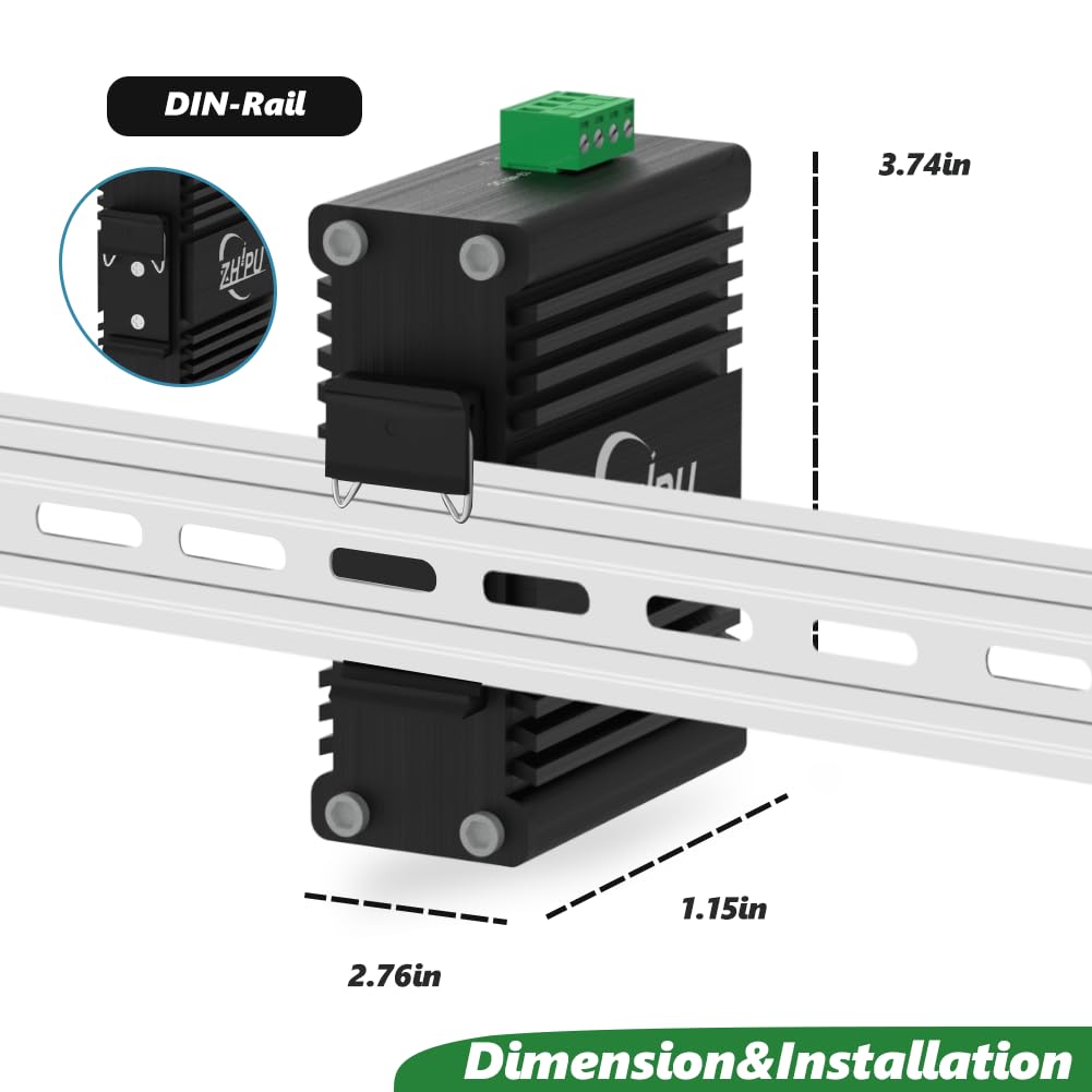 Yjntoximc Mini Industrial 4 Ports Gigabit PoE Switch with DC12～48V Redundant Power Input, 12V PoE Switch with SFP, IEEE802.3af/at @120W, Compact PoE Power for VoIP Systems/Solar Power/RV Truck