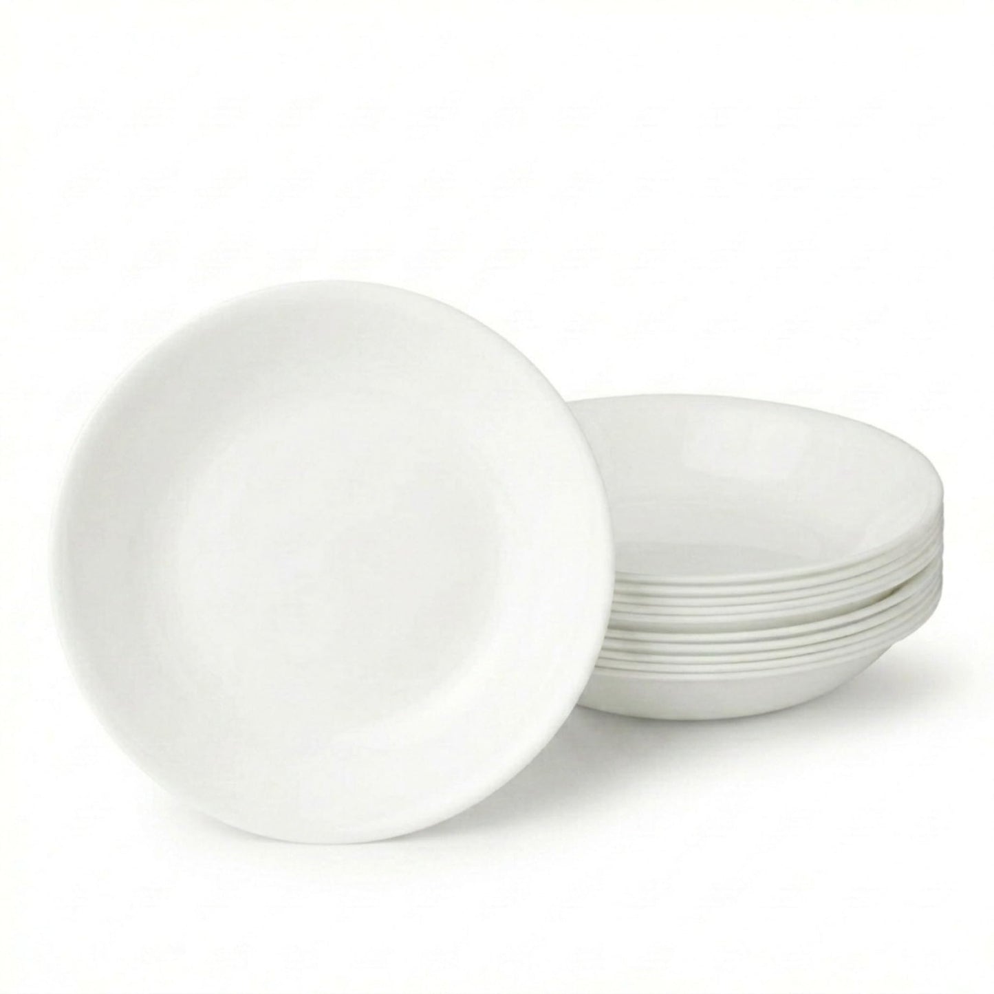 Corelle Vitrelle 6-Piece Bowl Set Triple Layer Glass and Chip Resistant, 20-Oz Lightweight Round Bowls, Winter Frost White