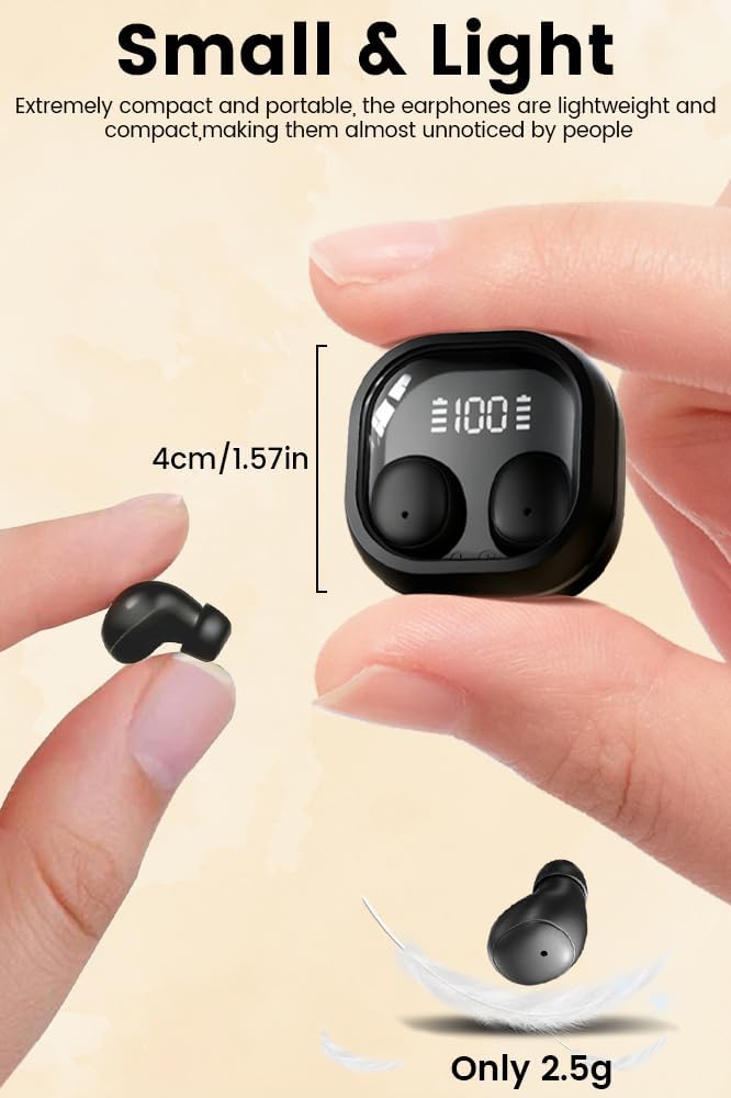 CuiSuto Invisible Mini Sleep Earbuds Wireless Bluetooth, Ultra-Light Comfort Fit Sleep Headphones for Side Sleepers