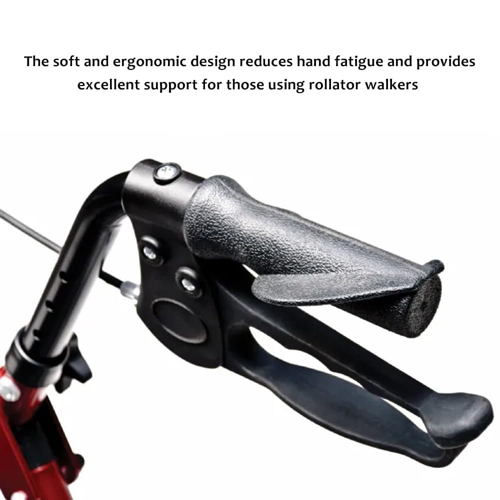 Rollator Hand Grip for Rolling Walker Replacement - Elderly & Disabled Patient Handgrips Accessories, 7/8", 2 Pcs (Black-A)