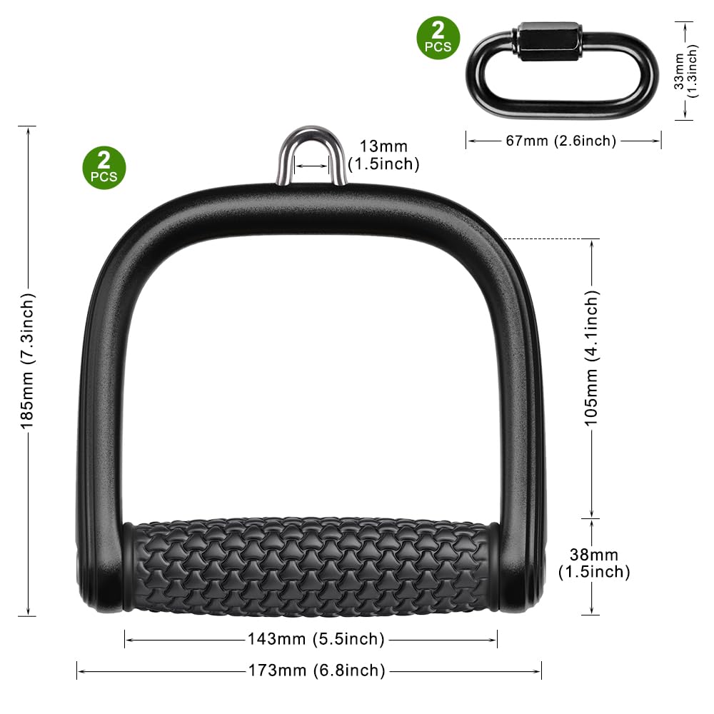 BeneLabel D Handle Cable Attachment, Cable Machine Handles, Non-Slip and Comfortable, Solid Aluminum Alloy Grip, Gym Handles for Cables