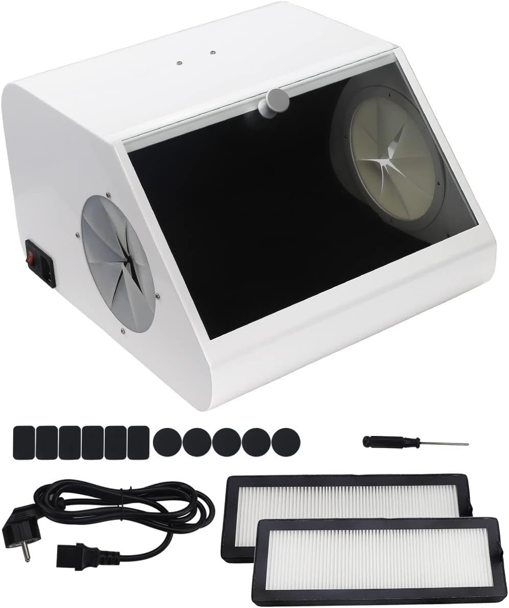 Global-Dental Lab Sandblaster Dust Collector High Strength LED Vacuum Extractor Box Grinding Polishing Box Lapping Protector Sandblasting Dust-Proof Case