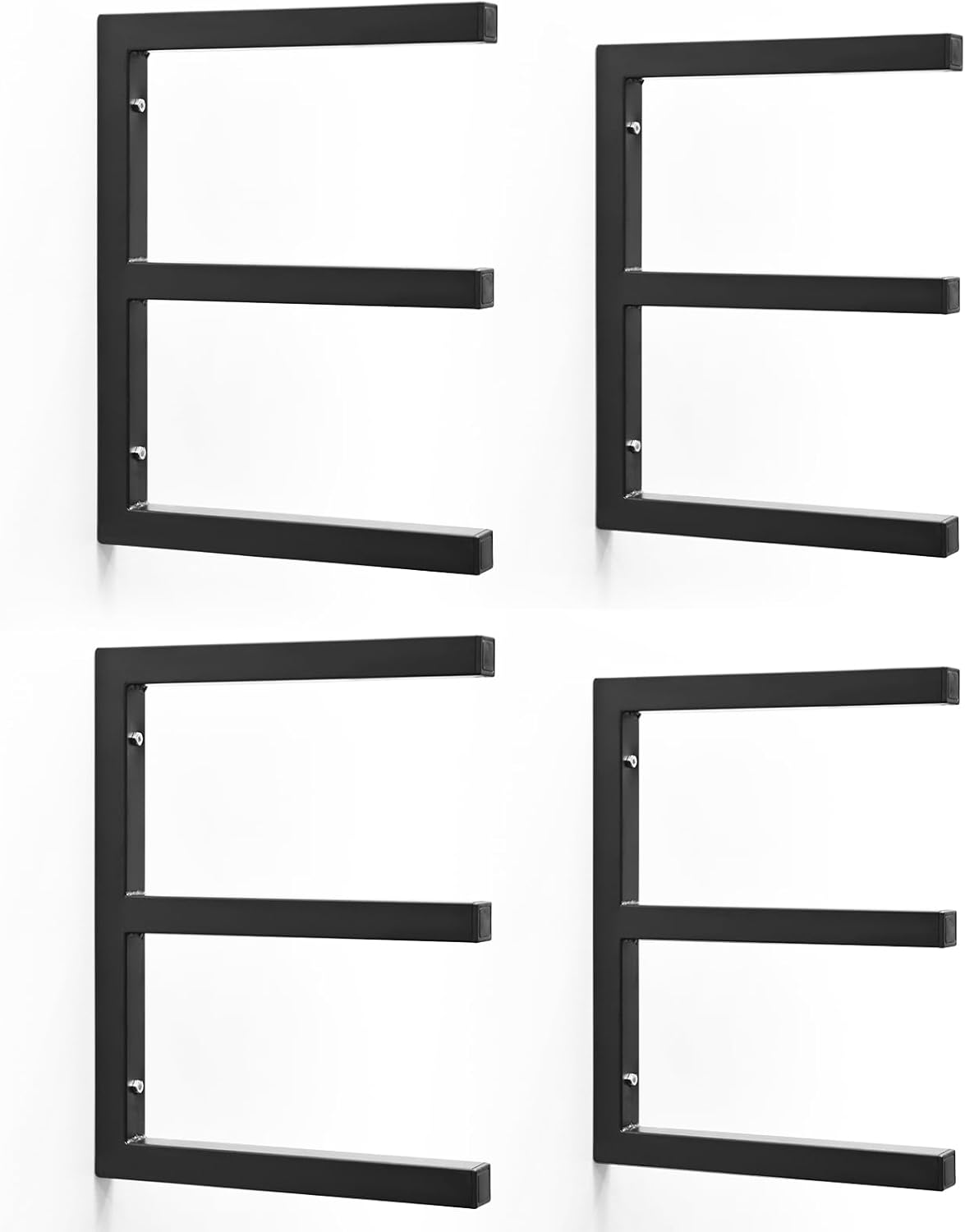 Wood Organizer Rack by [Brand Name] - Heavy Duty Wall-Mounted Lumber Storage | 3-Level System, Holds 220 LBS Per Level (Black)
