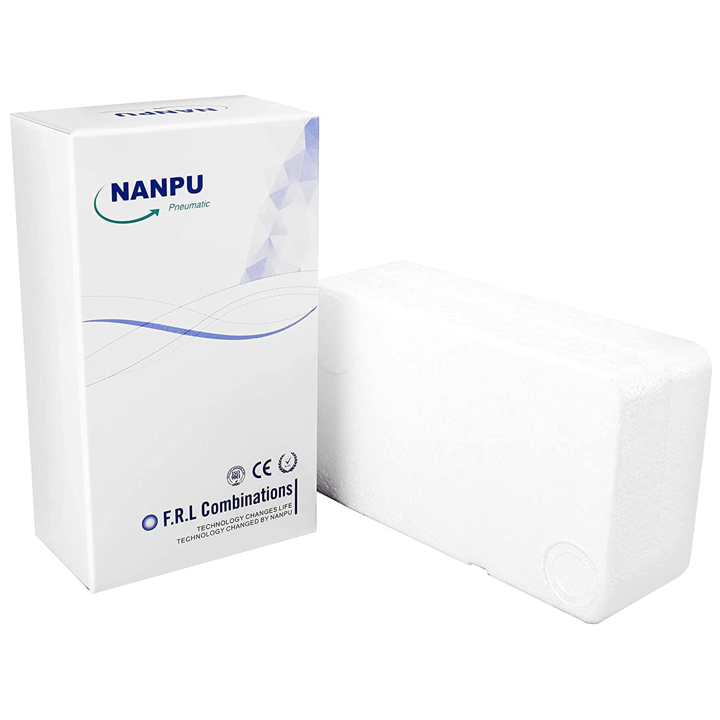 NANPU 3/4" NPT Air Drying System - Double Air Filters, Air Pressure Regulator Combo - Semi-Auto Drain, Poly Bowl