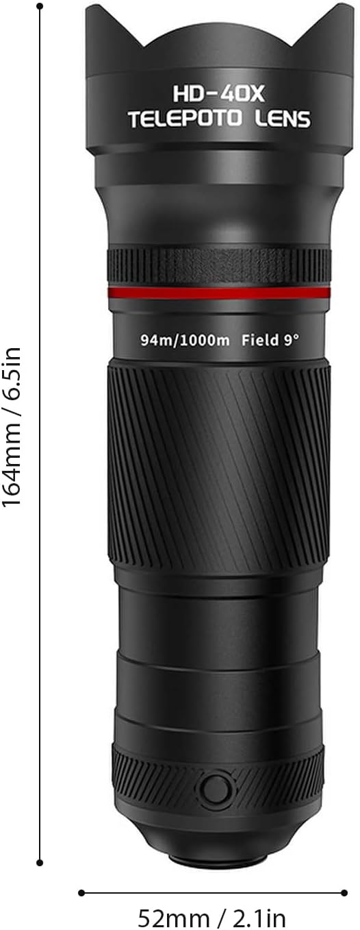 Andoer 40X Zoom Lens with Tripod Phone Telephoto Lens Phone Telescope Phone Camera Lens for Hiking Camping Wildlife