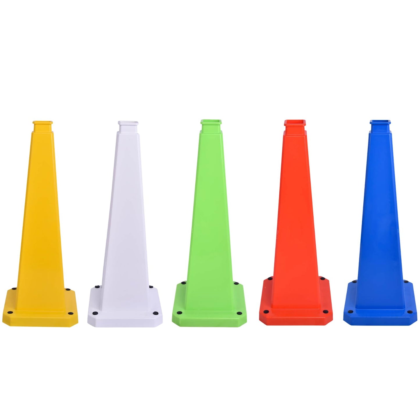 OranclUS 6 Pack 28 Inch Solid White Traffic Cone, High Visibility Durable PVC Safety Cone, Stackable Heavy Duty Traffic Control Cones (6, Solid White, 28inch Blank)