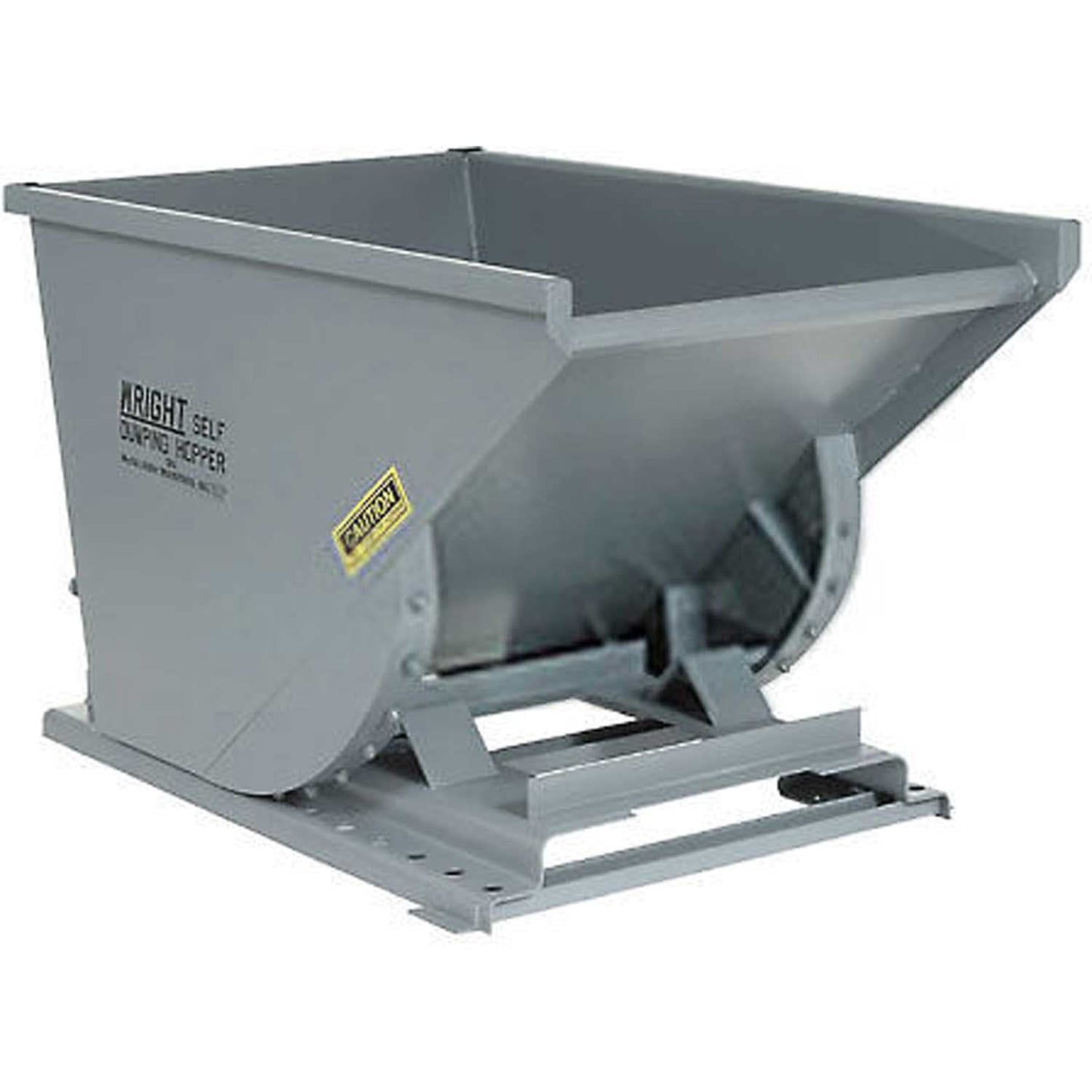 WRIGHT 1 Cubic Yard, Heavy Duty Self Dumping Hopper, 4000lb Capacity, Gray