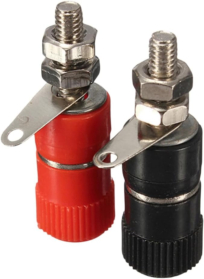 Lzzvibo 10pcs 4mm JS-910B JS-910B (5Black+5Red) Banana Plug Jack Connector Nickel Plated for Jack Socket Female Binding