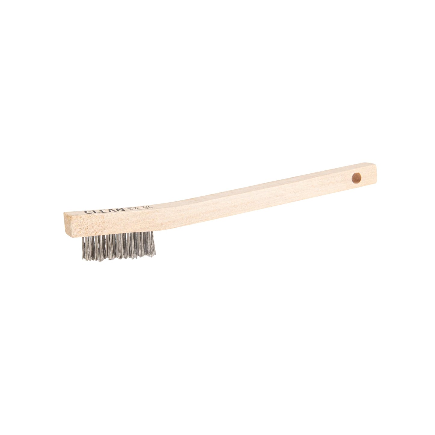 Restaurantware-Clean Tek Professional 7.87 Inch Oven Brush, 1 Heavy-Duty Pizza Stone Brush - Stainless Steel Bristles, Curved Handle, Wood, Scrapes Baked-On Grease, for Bakery Oven