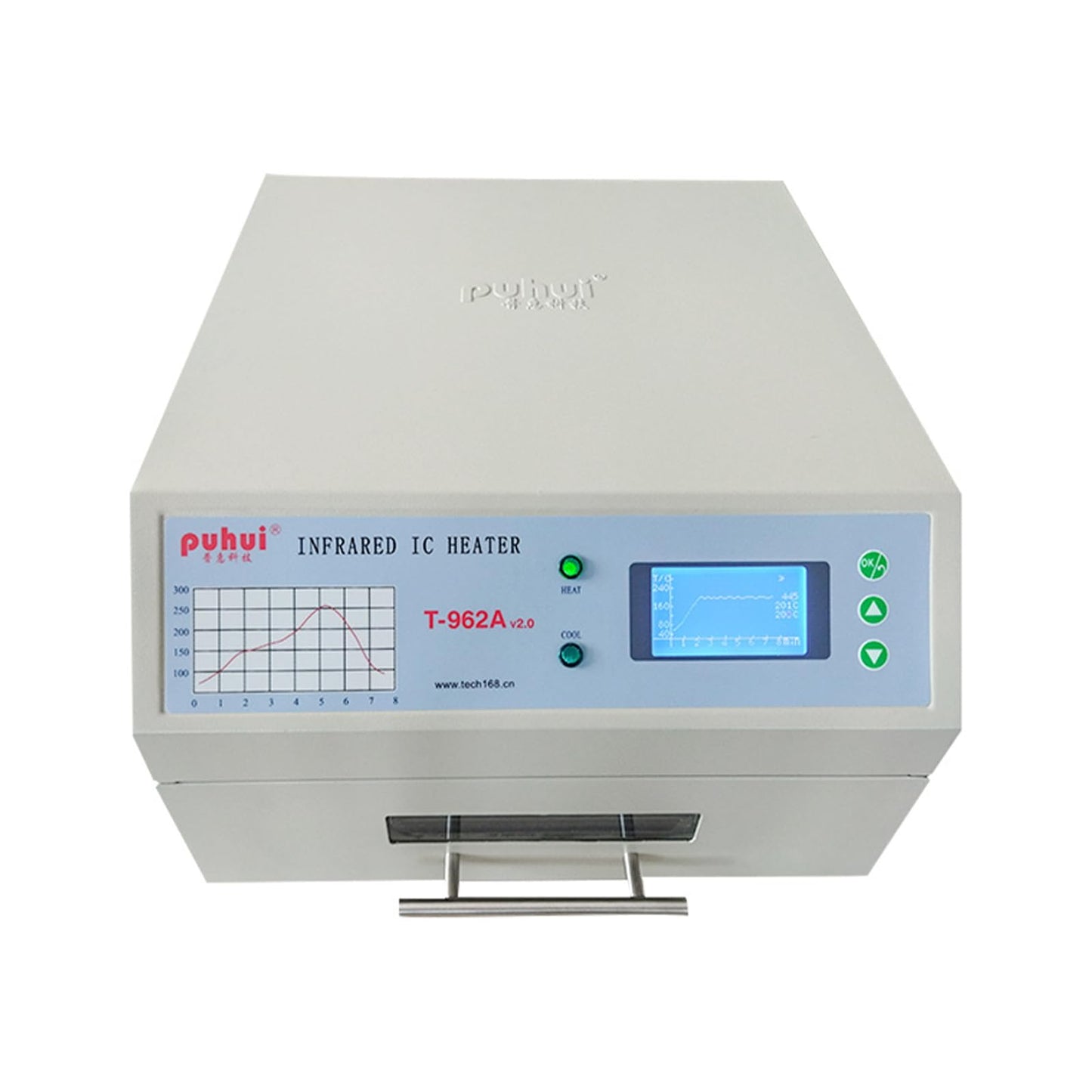T962A Automatic Reflow Soldering Machine with Hot Air Circulation - Infrared Heater for PCB SMT BGA Rework Station, 1500W Drawer Type Reflow Oven, Wide Welding Area 300mm x 320mm