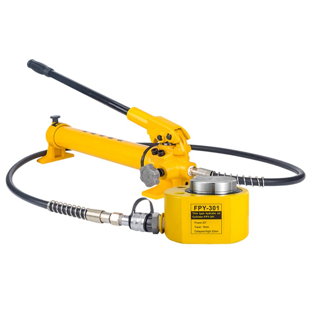 MMNZE 30T 14mm/0.55" Stroke Hydraulic Cylinder Jack Sets Mini Hydraulic Ram Jack Porta Power Kits Retract Automatically Split Hydraulic Single Acting Lifting Cylinders with CP-700 Hydraulic Hand Pump