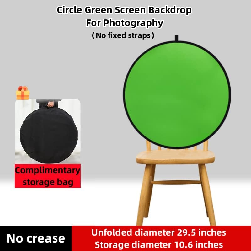 Sesdos 29.5in Portable Green Screen Chair Double Sided Foldable Greenscreen Backdrop, Chroma Key for Streaming Games