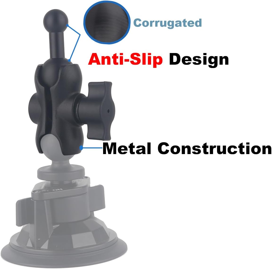 Rigdance 1 inch 17mm 25mm 17mm (2.4" to Ball Adapter for RAM Mounts B Size Double Socket Arm, Compatible with Garmin