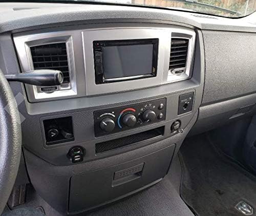 Custom Install Parts Silver Double Din Dash Install Kit w/Wiring Harness Radio Stereo Compatible with Dodge Ram