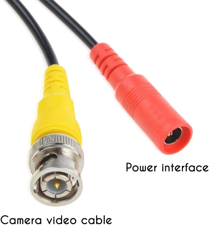 MDCGPower 50ft Black BNC Video Power Siamese Cable Compatible with Analog AHD CVI CCTV Camera DVR Kit