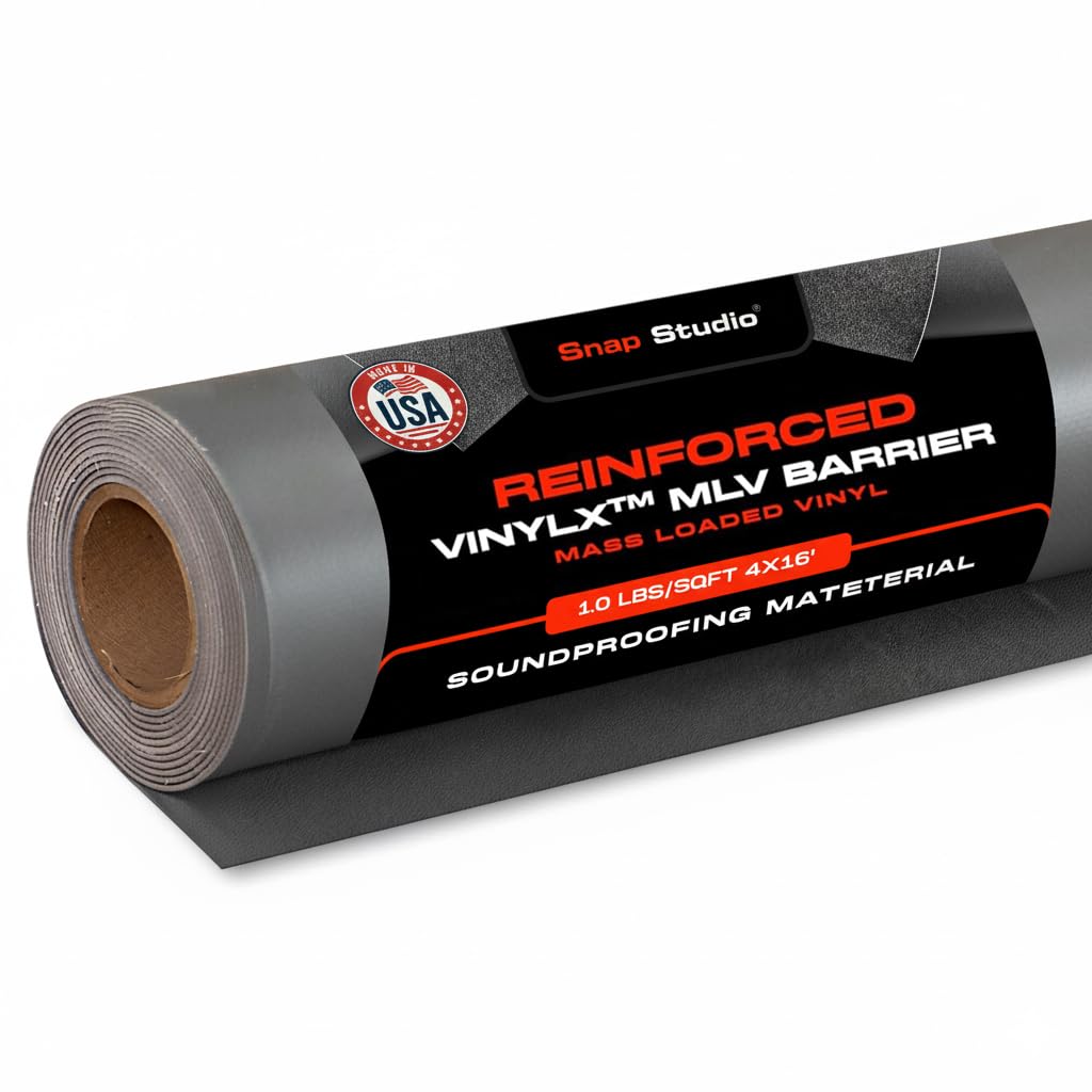 VinylX™ Reinforced Mass Loaded Vinyl (MLV) - Flexible, Heavy Duty Soundproof Barrier for Walls, Ceilings, Floors – ASTM Rated, USA Made – 1.0 lb/sq ft, 48" x 16' Roll