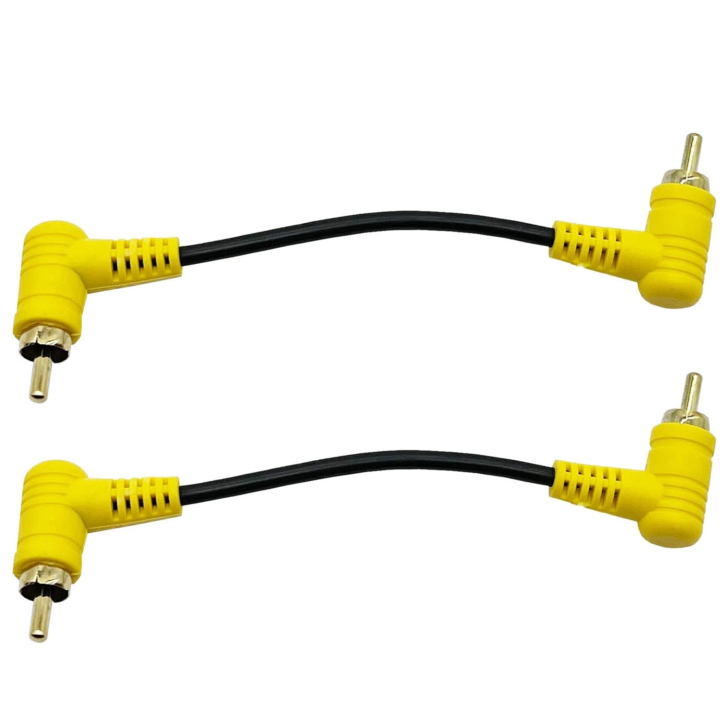 Elbow (15cm 2PCS) RCA Audio Cable Gold-Plated RCA line Lotus Male and Male Extension Lotus AV Video Cable Projector